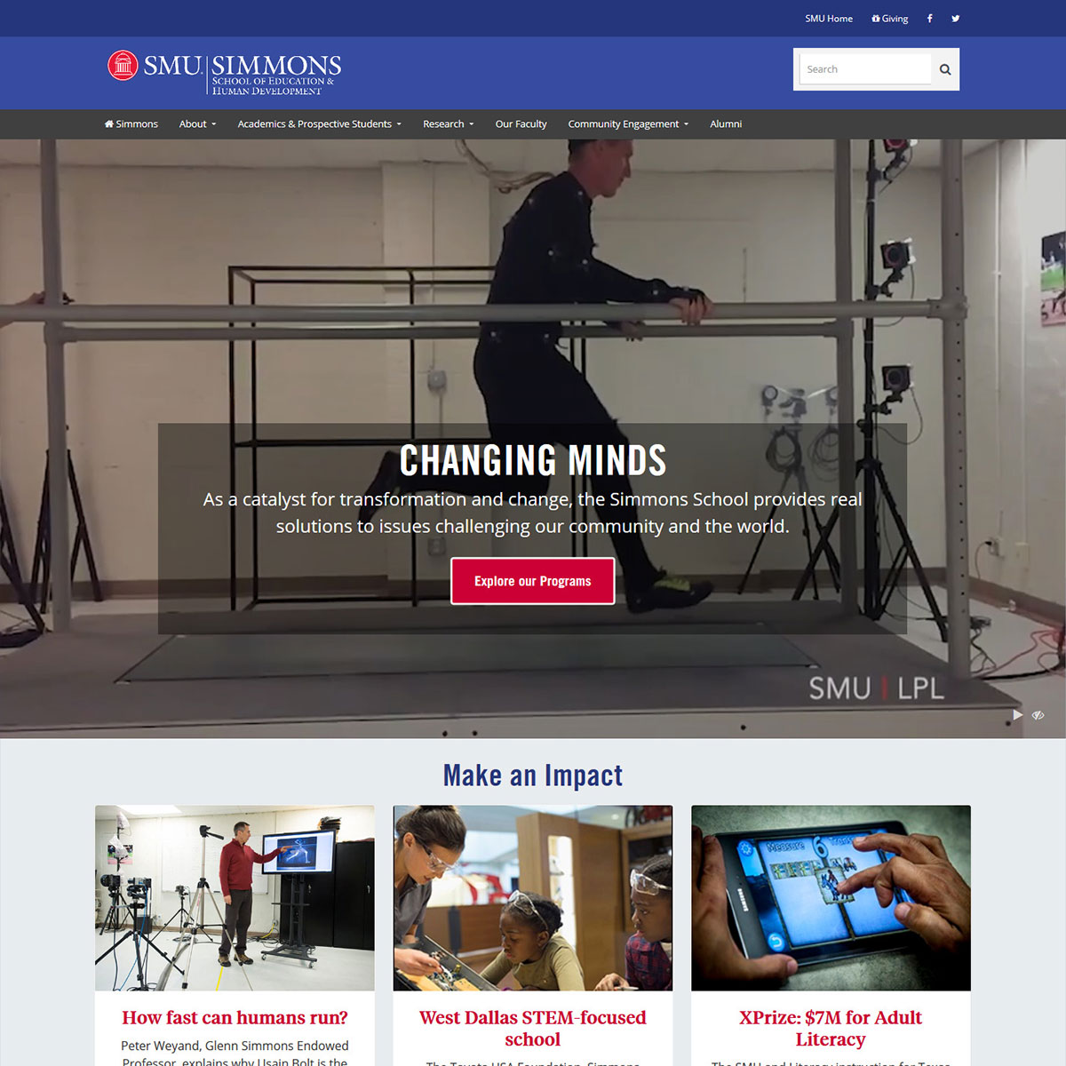 Simmons landing page